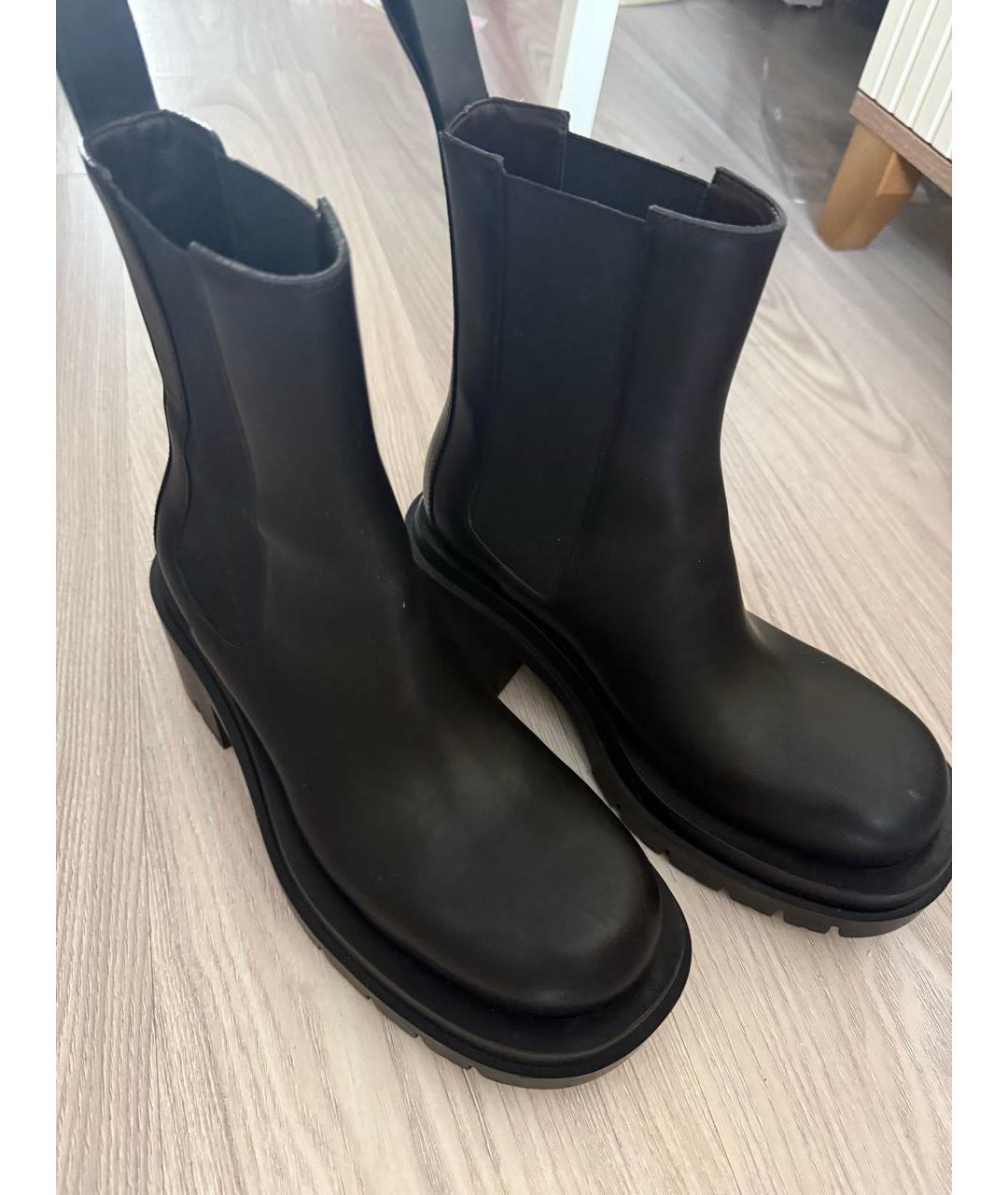 BOTTEGA VENETA Черные кожаные полусапоги, фото 2