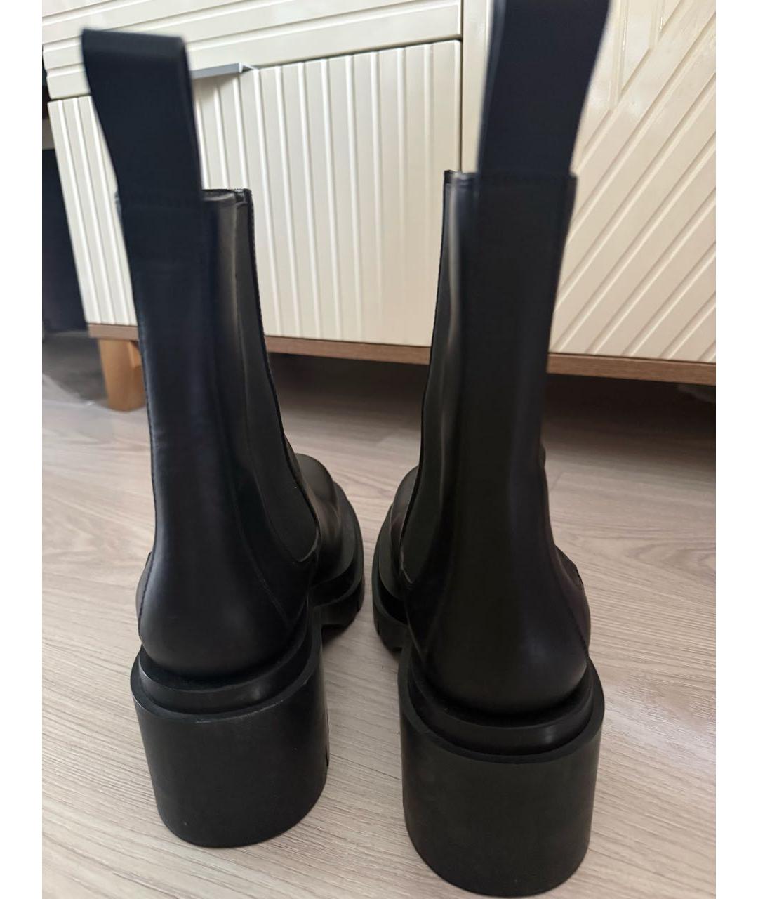 BOTTEGA VENETA Черные кожаные полусапоги, фото 3