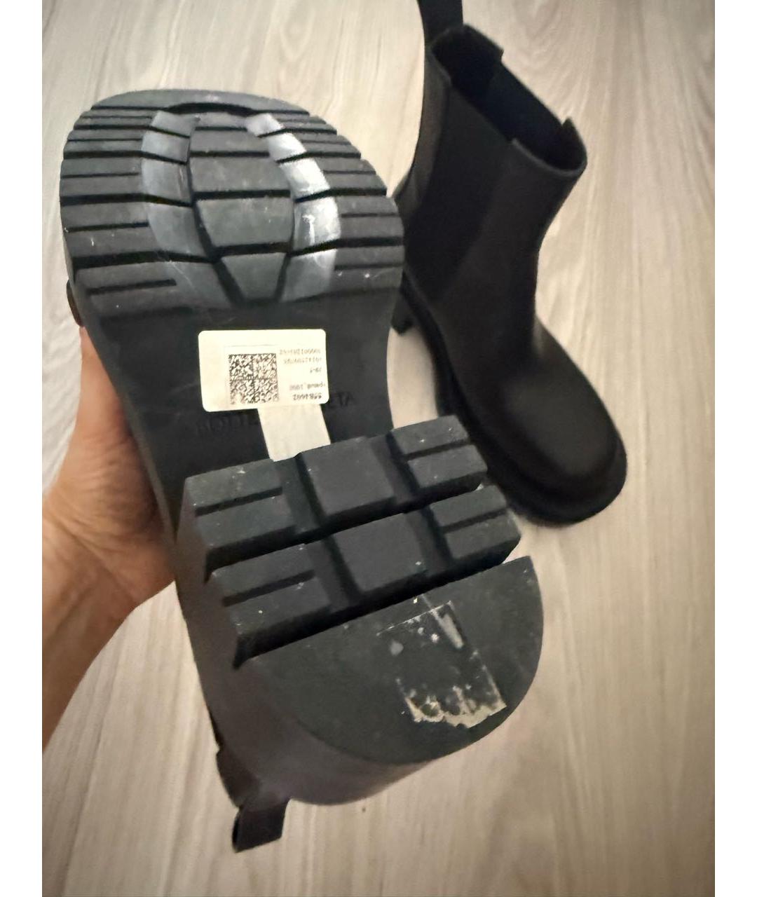 BOTTEGA VENETA Черные кожаные полусапоги, фото 4