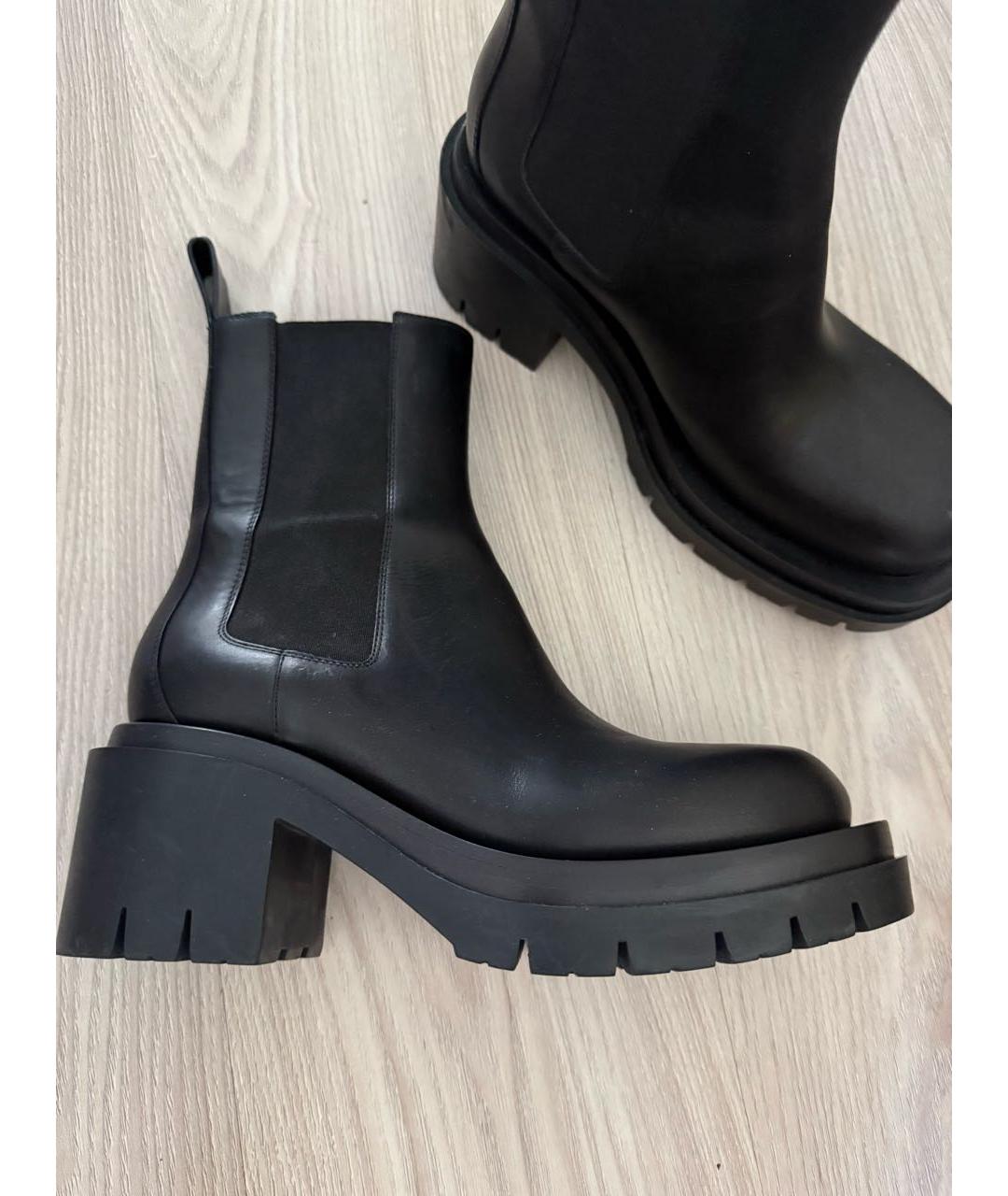 BOTTEGA VENETA Черные кожаные полусапоги, фото 7