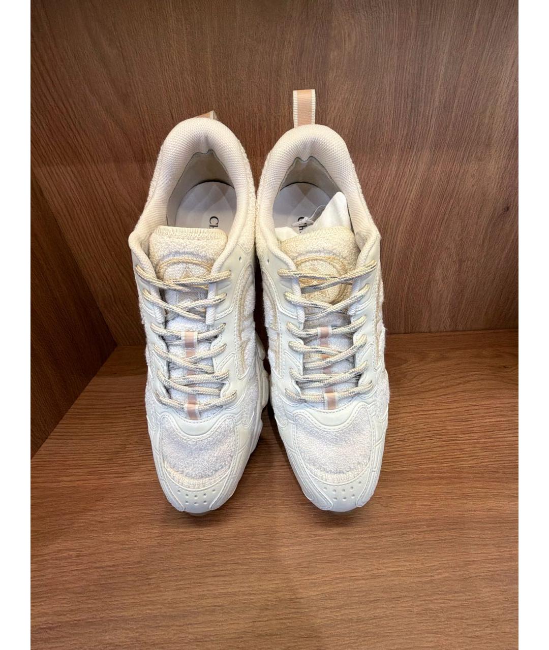 CHRISTIAN DIOR Бежевые текстильные кроссовки, фото 2