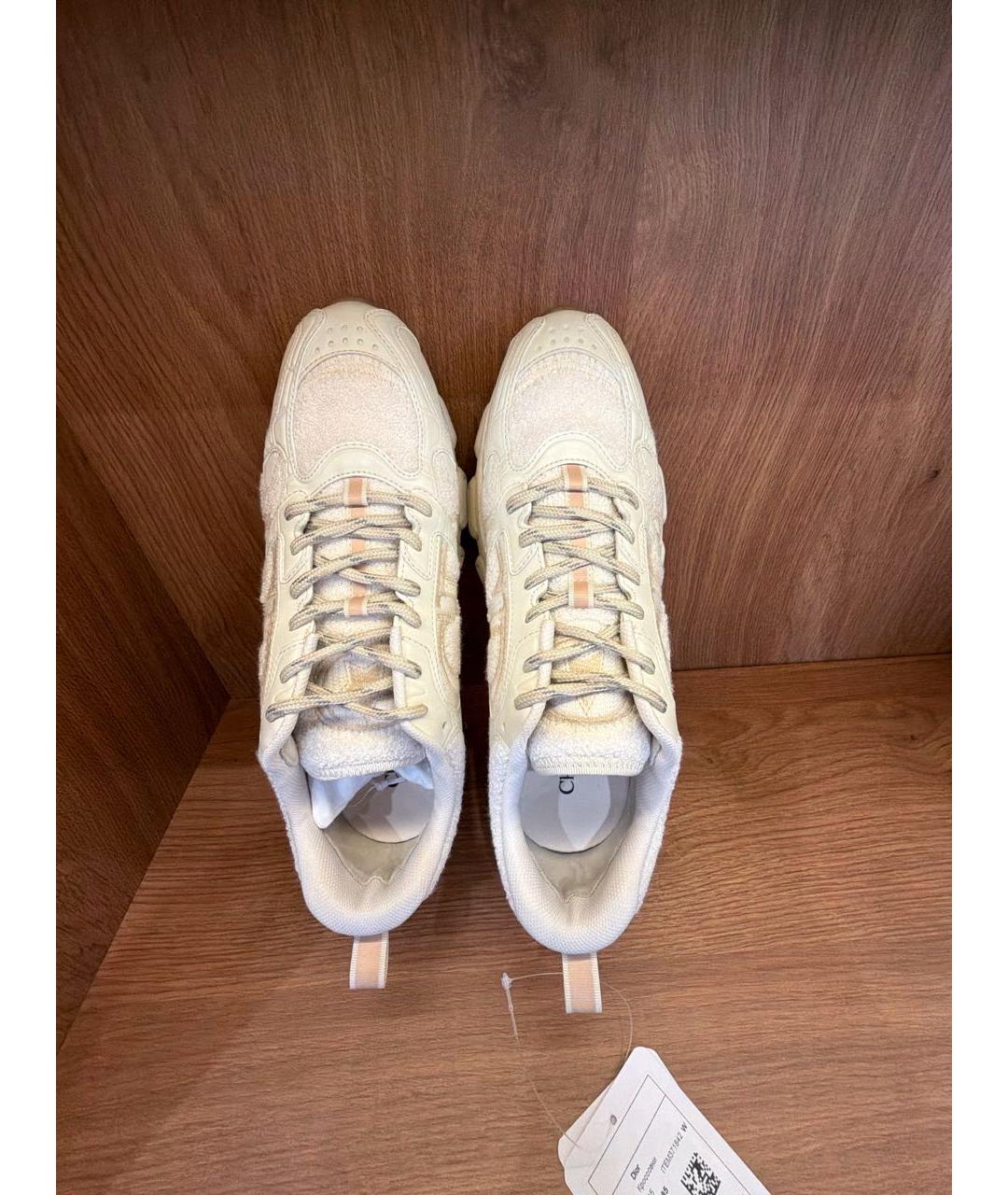 CHRISTIAN DIOR Бежевые текстильные кроссовки, фото 3