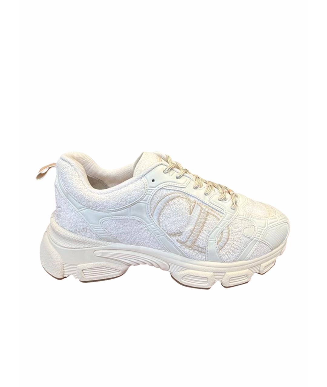 CHRISTIAN DIOR Бежевые текстильные кроссовки, фото 1