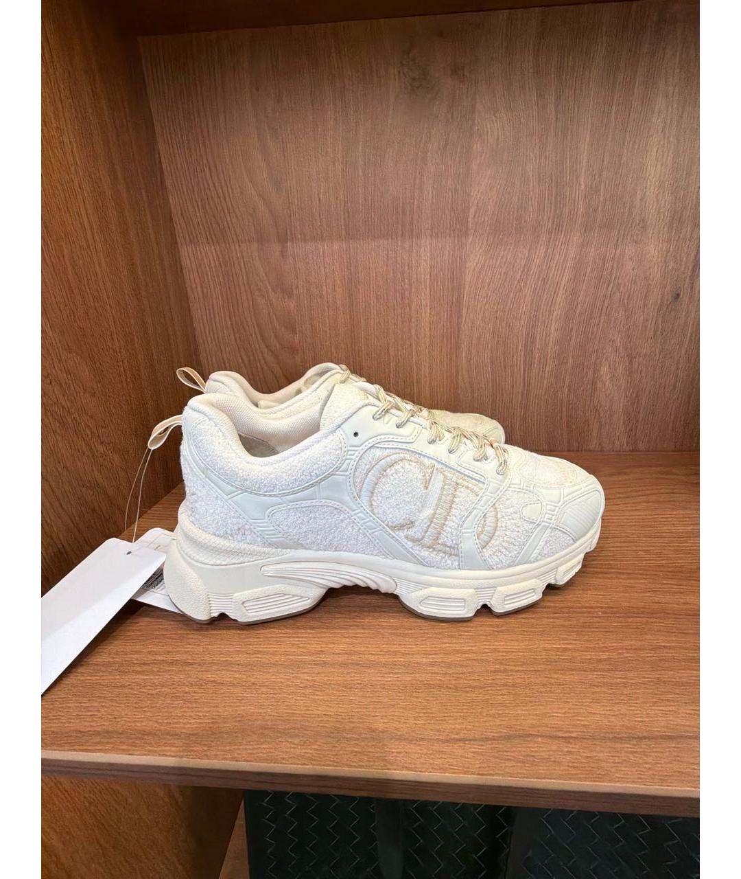 CHRISTIAN DIOR Бежевые текстильные кроссовки, фото 6