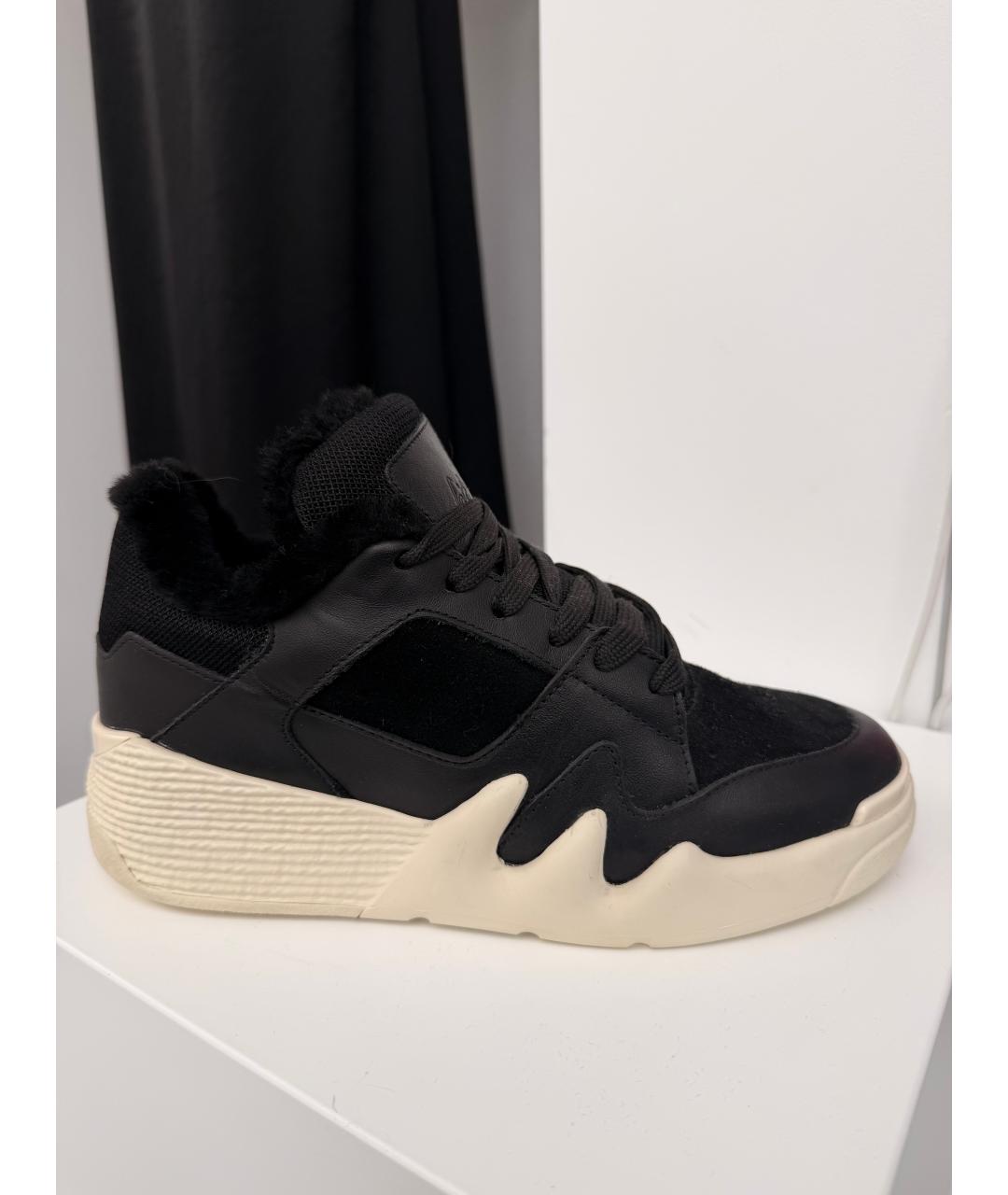 GIUSEPPE ZANOTTI DESIGN Черные кожаные низкие кроссовки / кеды, фото 5