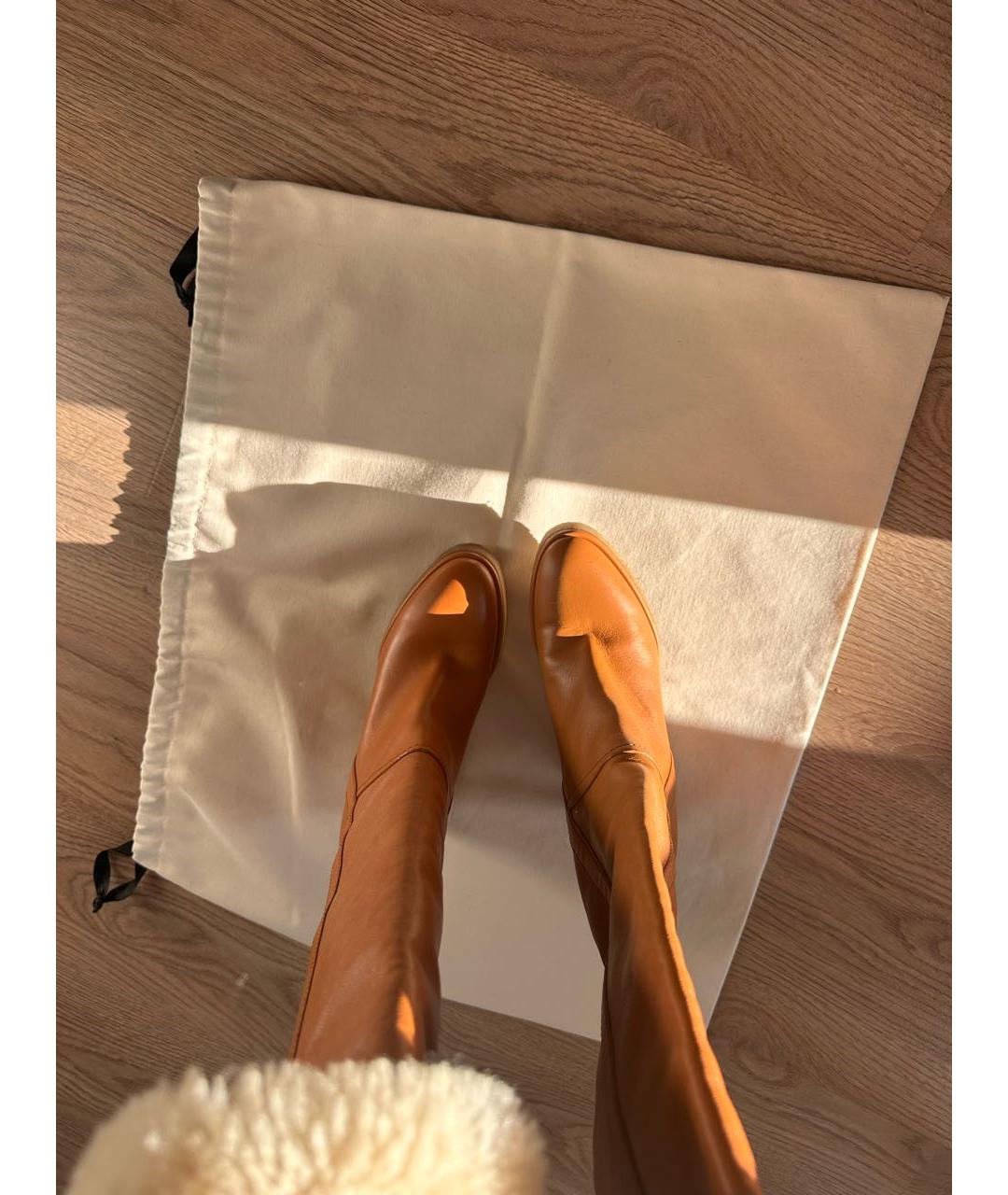 CELINE Коричневые кожаные ботфорты, фото 2