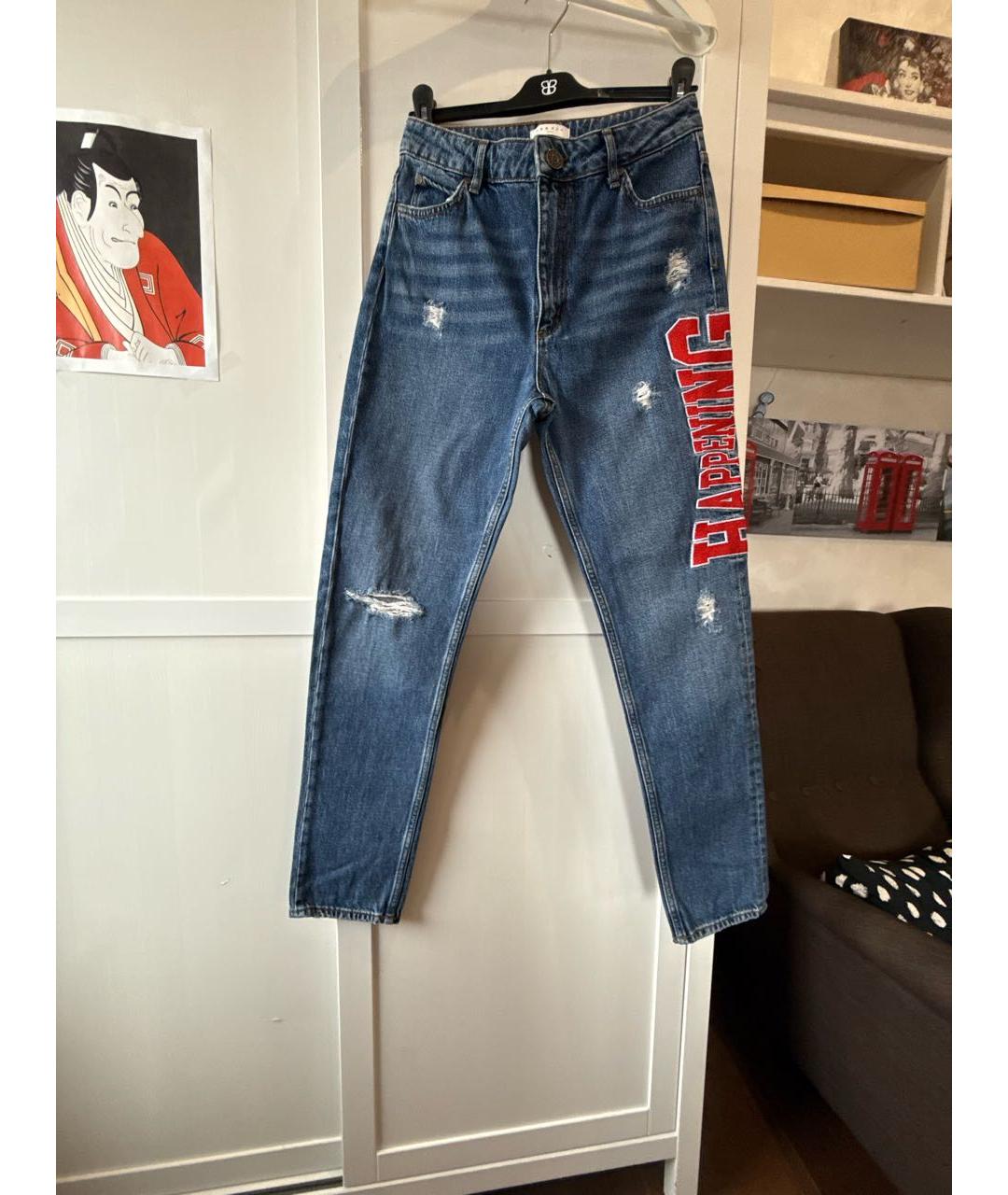 SANDRO Синие хлопковые джинсы слим, фото 6