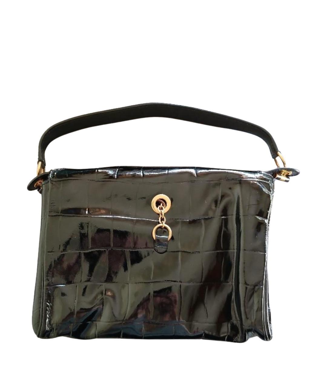 SAINT LAURENT Черная сумка с короткими ручками из лакированной кожи, фото 1