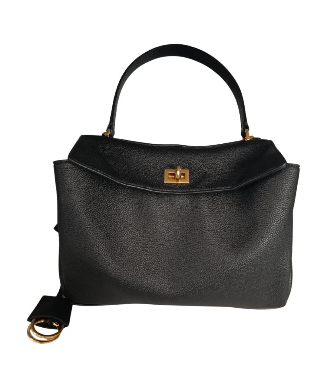 BALENCIAGA Черная кожаная сумка через плечо, фото 1