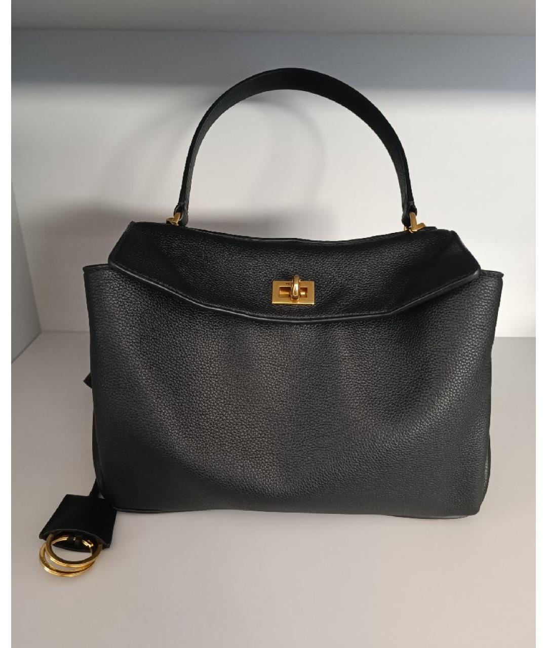 BALENCIAGA Черная кожаная сумка через плечо, фото 7