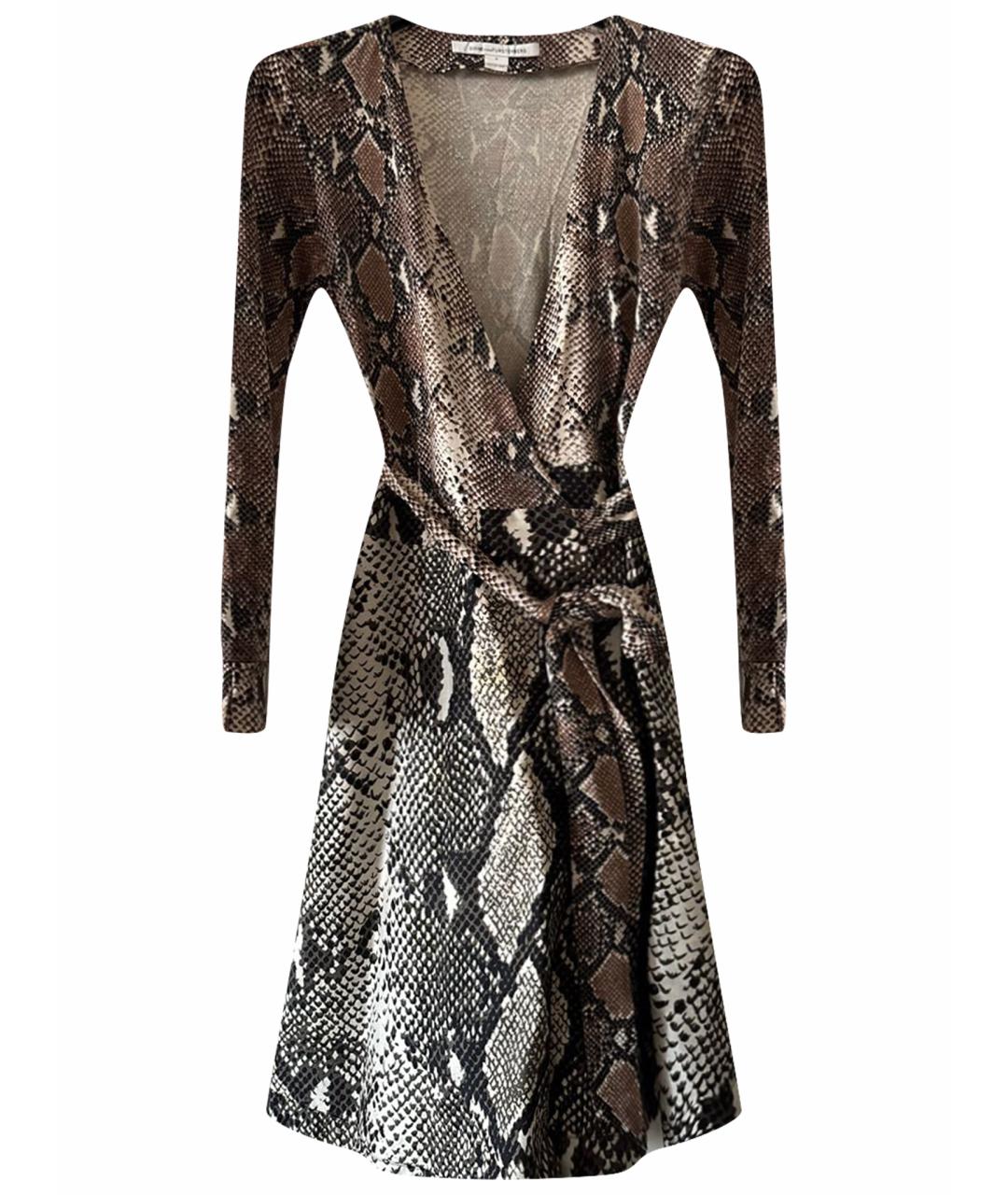 DIANE VON FURSTENBERG Мульти шелковое коктейльное платье, фото 1