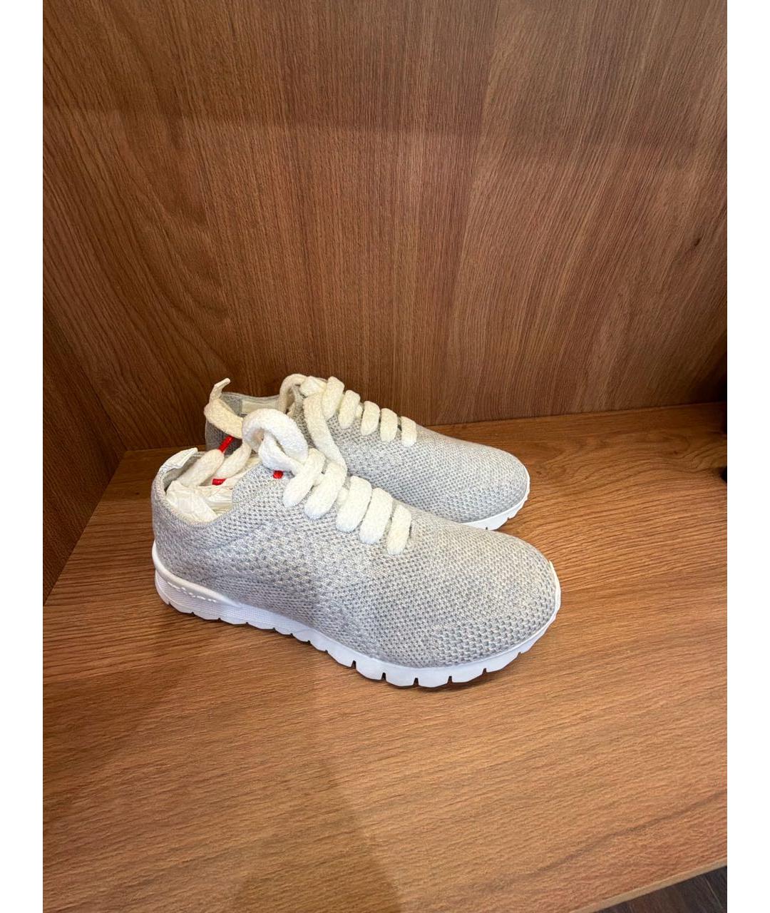 KITON Серые текстильные кроссовки, фото 5