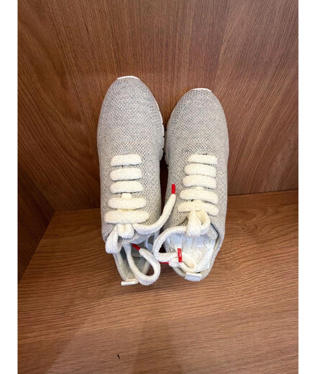 KITON Серые текстильные кроссовки, фото 3
