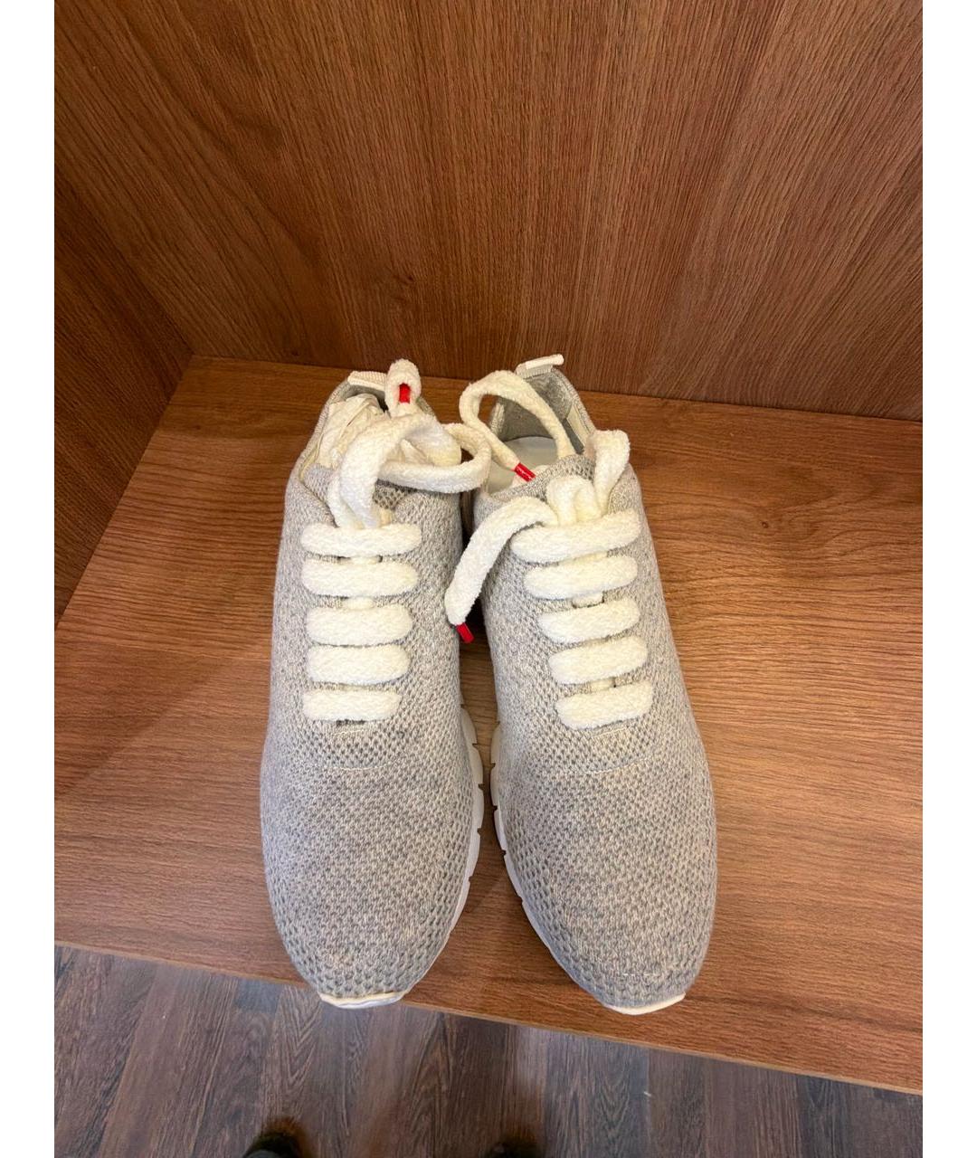 KITON Серые текстильные кроссовки, фото 2