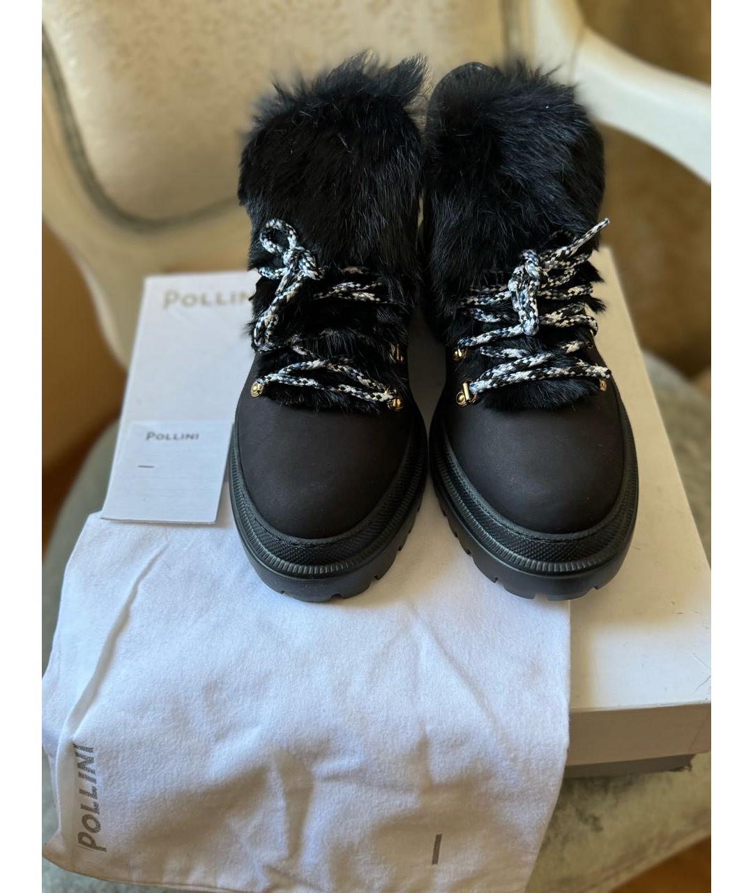 POLLINI Черные кожаные ботинки, фото 2