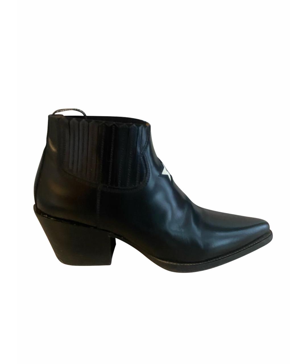 CHRISTIAN DIOR Черные кожаные полусапоги, фото 1