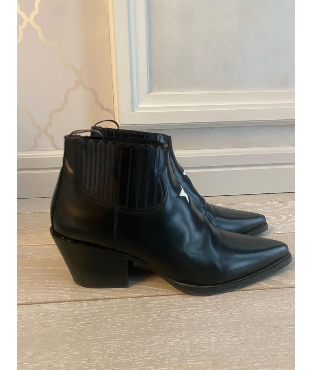 CHRISTIAN DIOR Черные кожаные полусапоги, фото 5