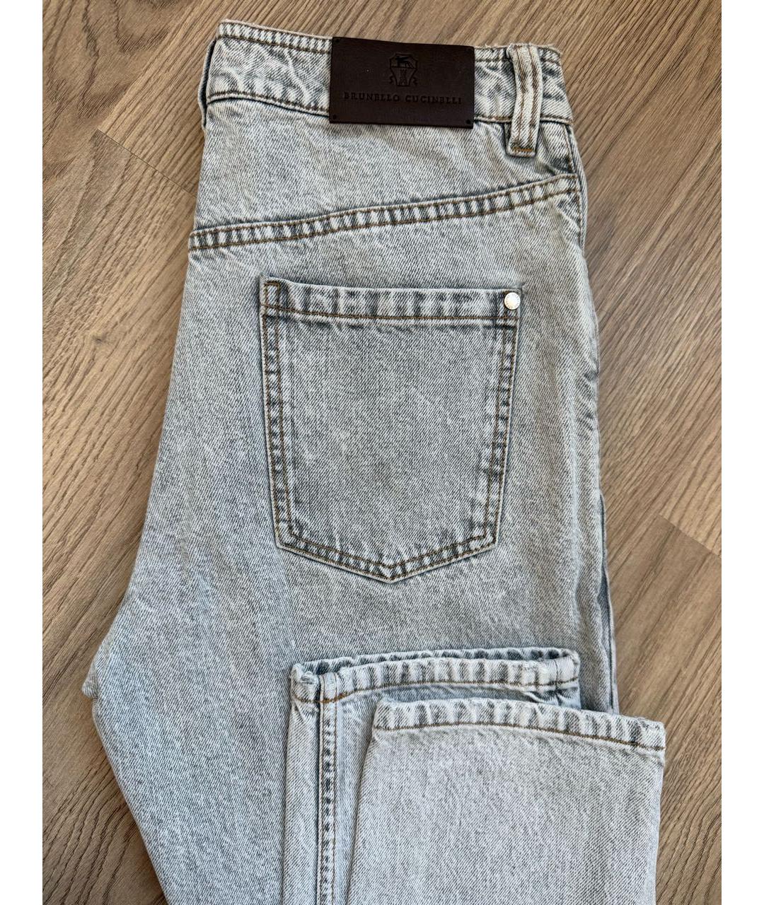 BRUNELLO CUCINELLI Серые хлопковые джинсы слим, фото 7
