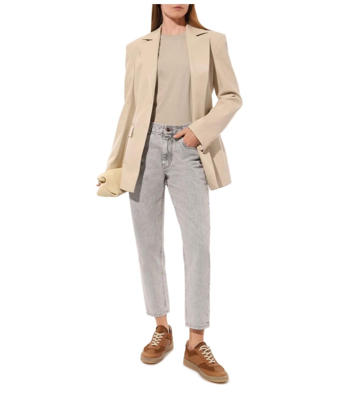 BRUNELLO CUCINELLI Серые хлопковые джинсы слим, фото 8