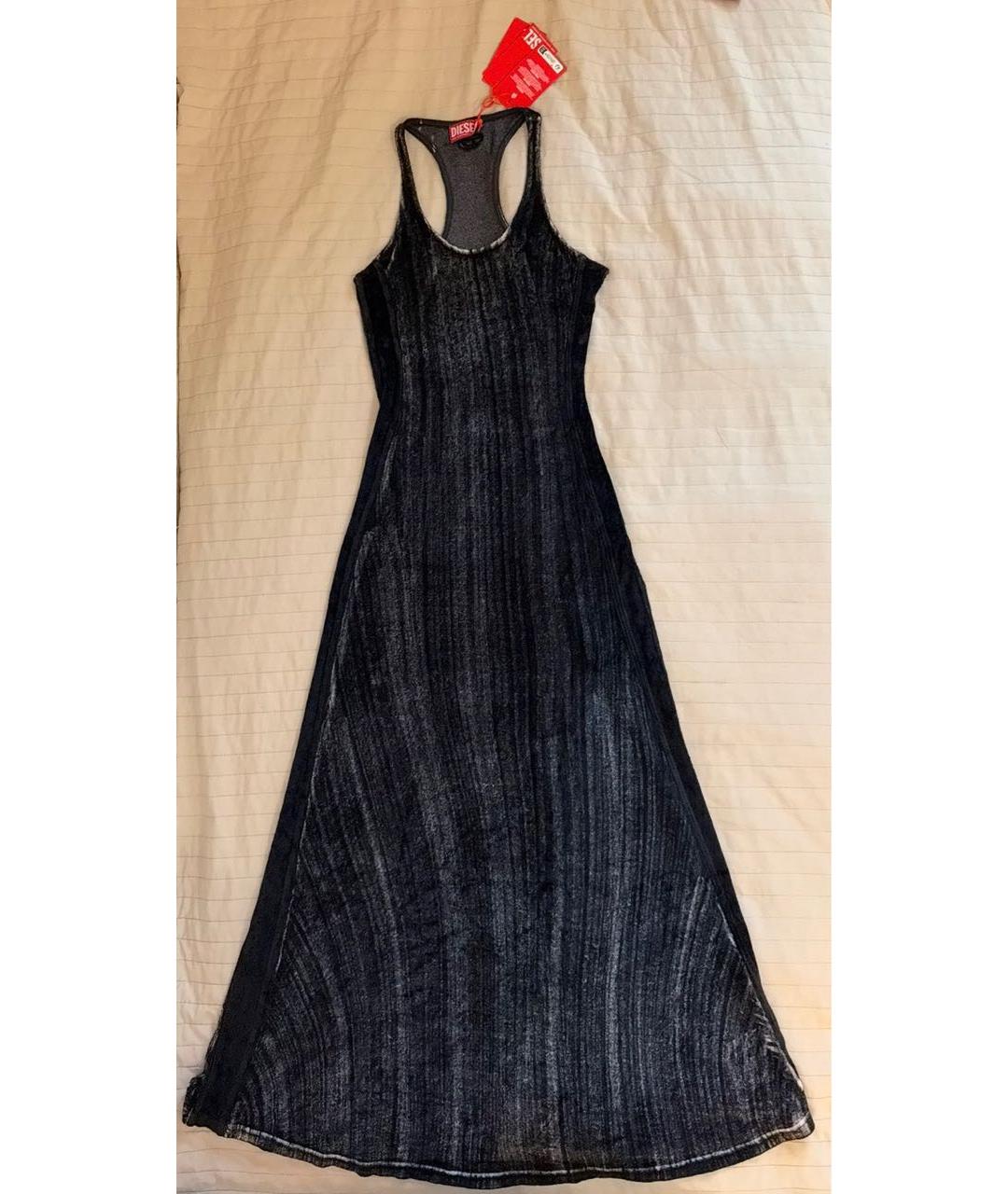 DIESEL Черное вискозное повседневное платье, фото 5