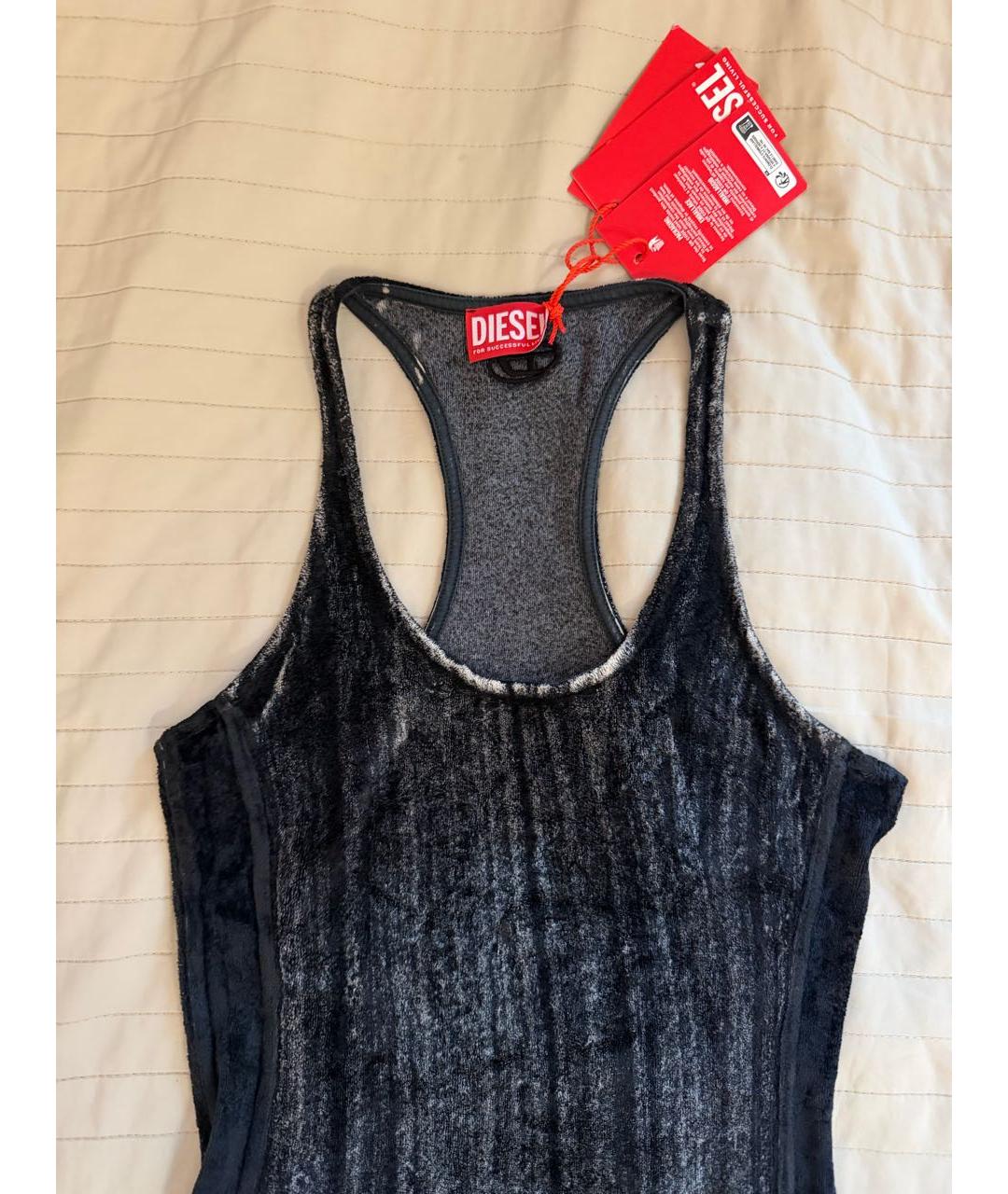 DIESEL Черное вискозное повседневное платье, фото 3