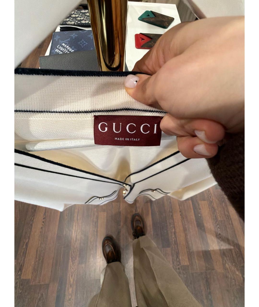 GUCCI Белый шерстяной кардиган, фото 3