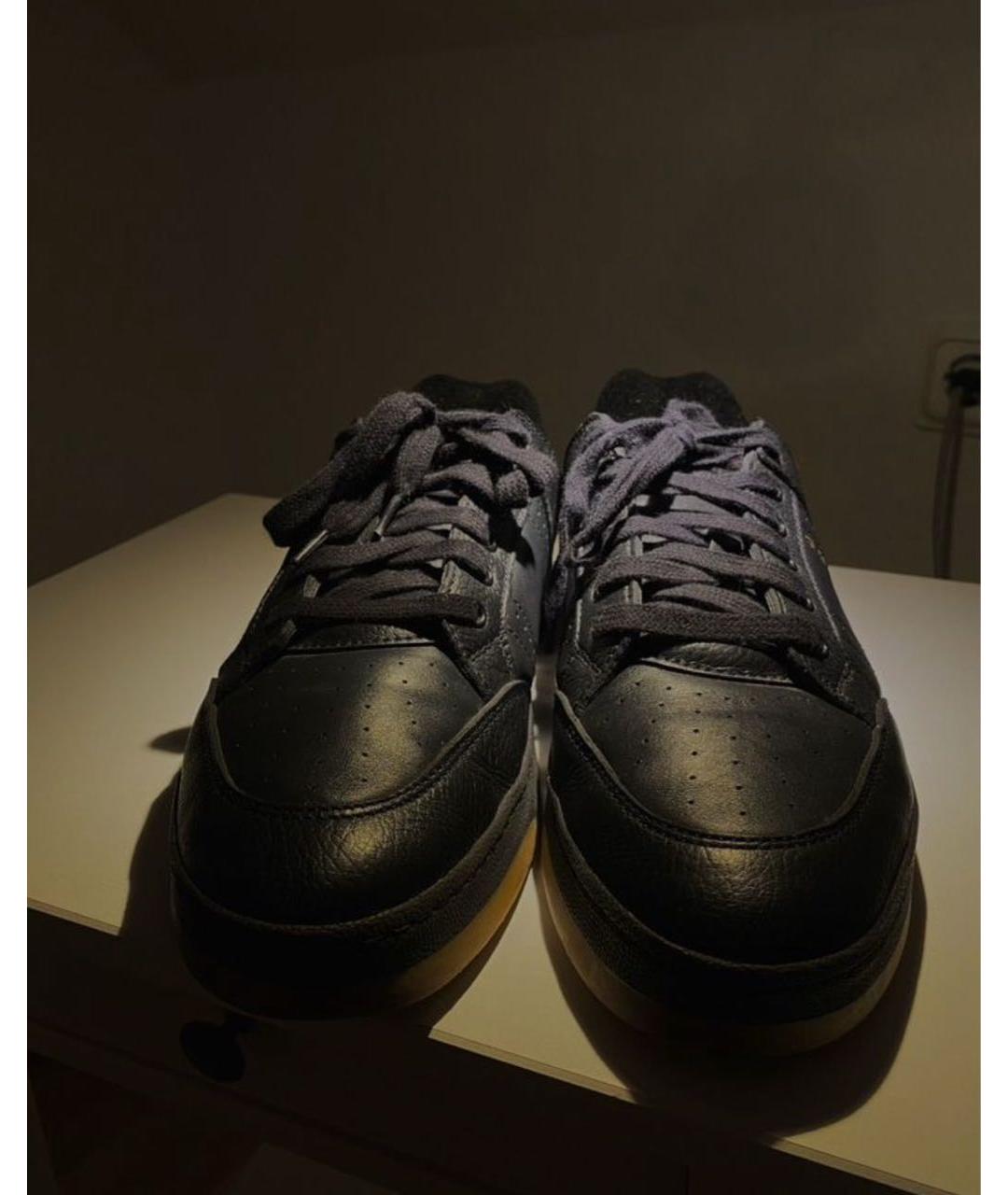 SAINT LAURENT Черные кожаные низкие кроссовки / кеды, фото 2