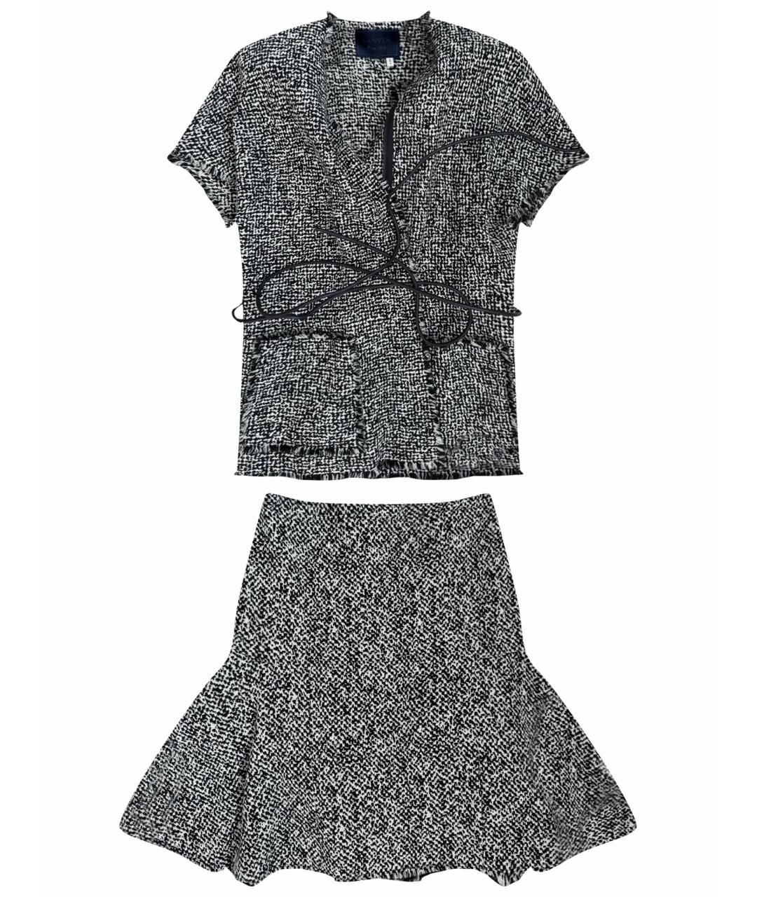 LANVIN Серый твидовый костюм с юбками, фото 1