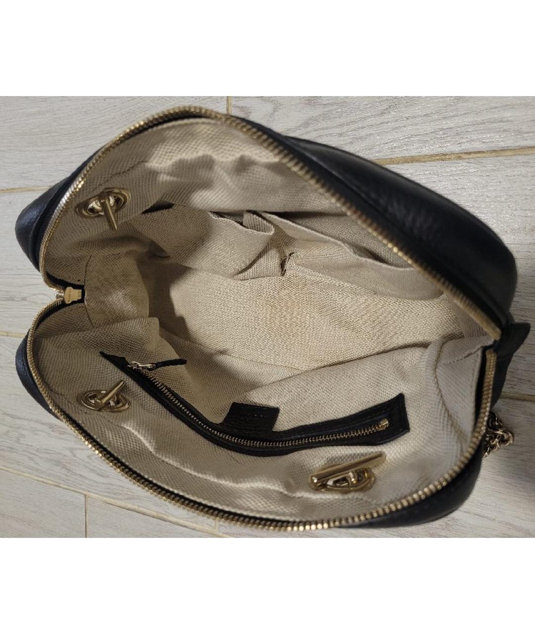 GUCCI Черная кожаная сумка через плечо, фото 4