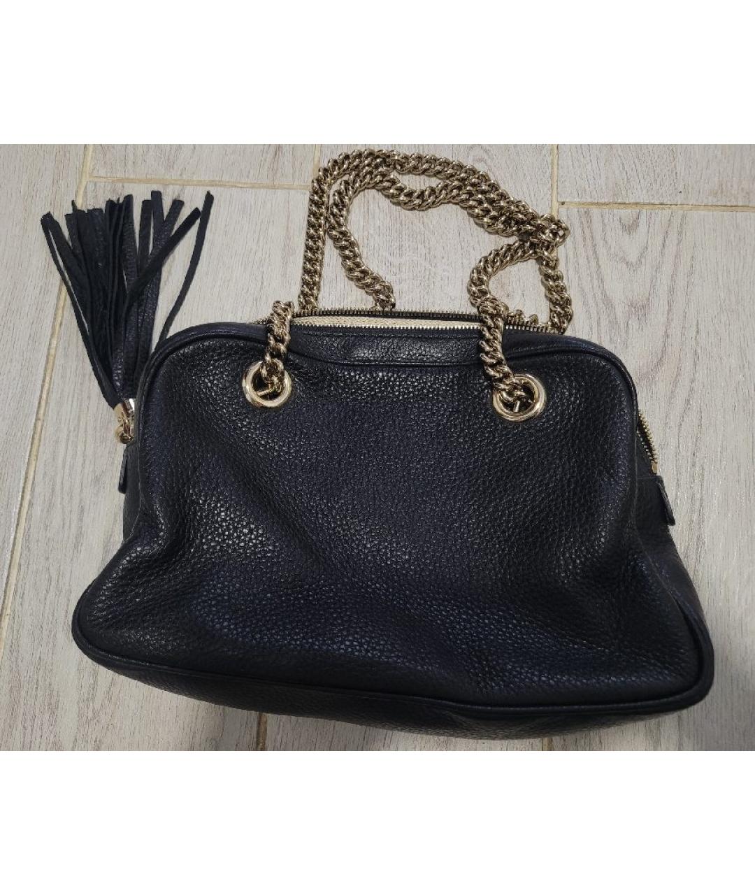 GUCCI Черная кожаная сумка через плечо, фото 3