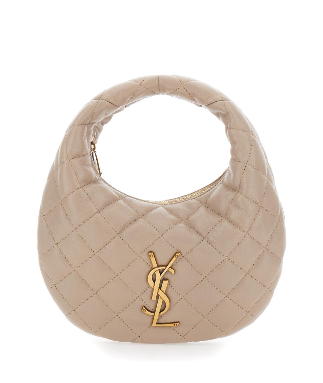 SAINT LAURENT Бежевая кожаная сумка через плечо, фото 1