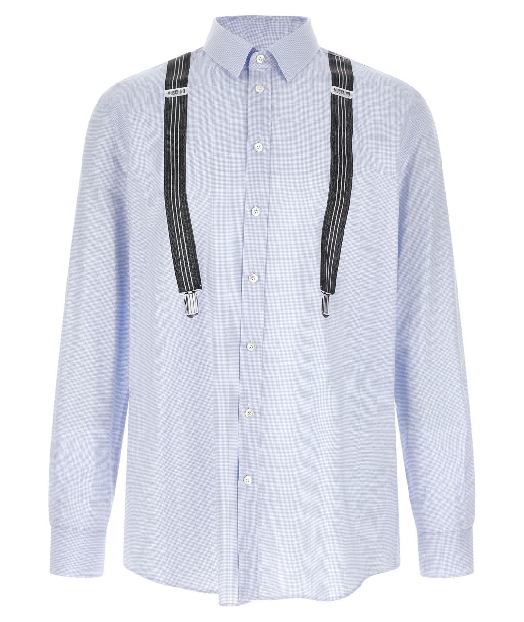 MOSCHINO Голубая хлопковая кэжуал рубашка, фото 1