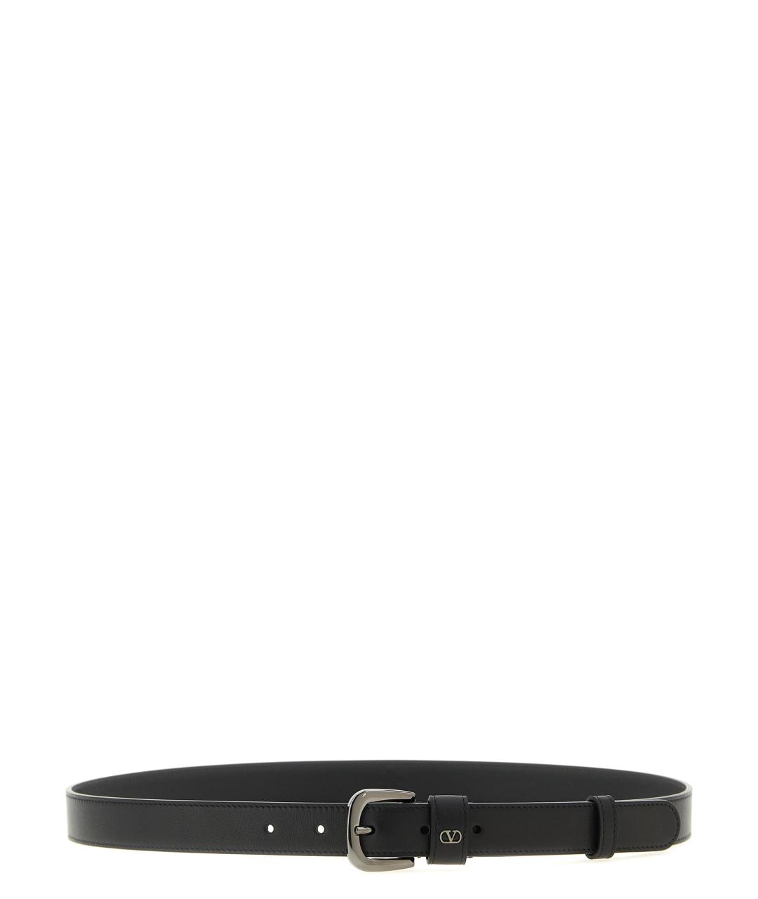VALENTINO Черный кожаный ремень, фото 1