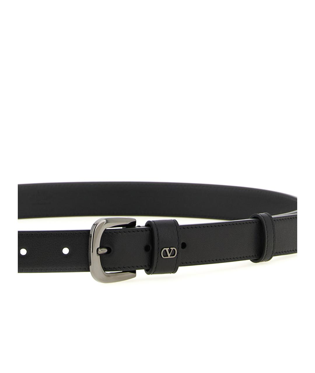 VALENTINO Черный кожаный ремень, фото 3