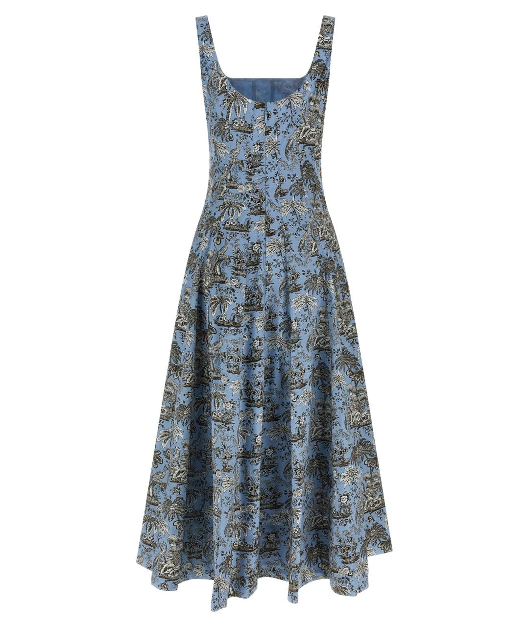 STAUD Голубое хлопковое повседневное платье, фото 2