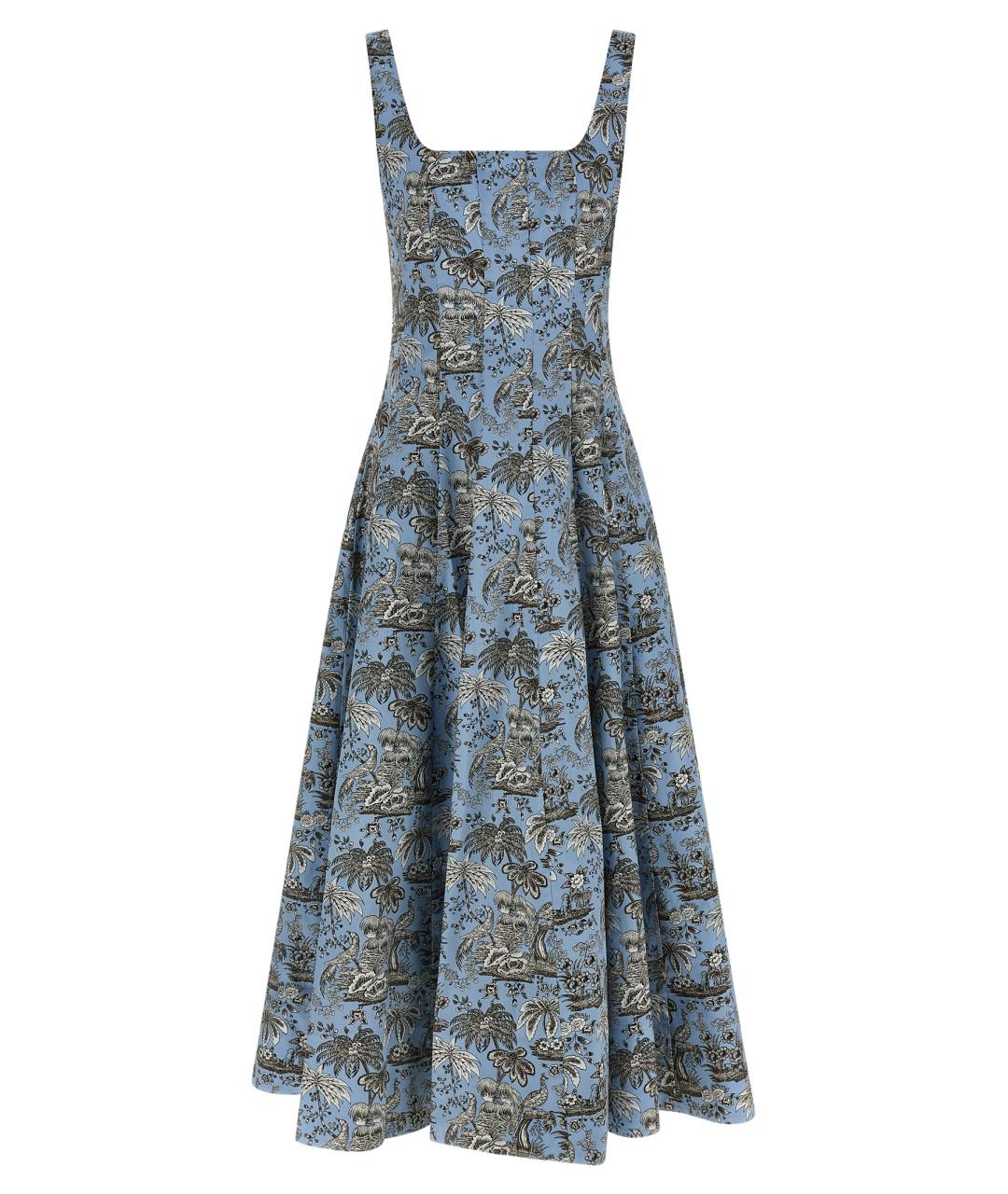 STAUD Голубое хлопковое повседневное платье, фото 1