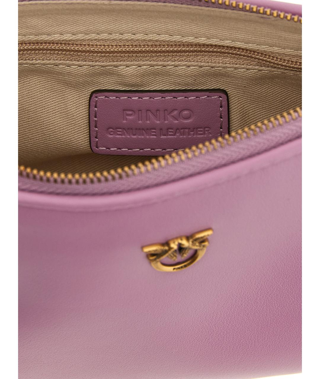 PINKO Розовая кожаная сумка через плечо, фото 4