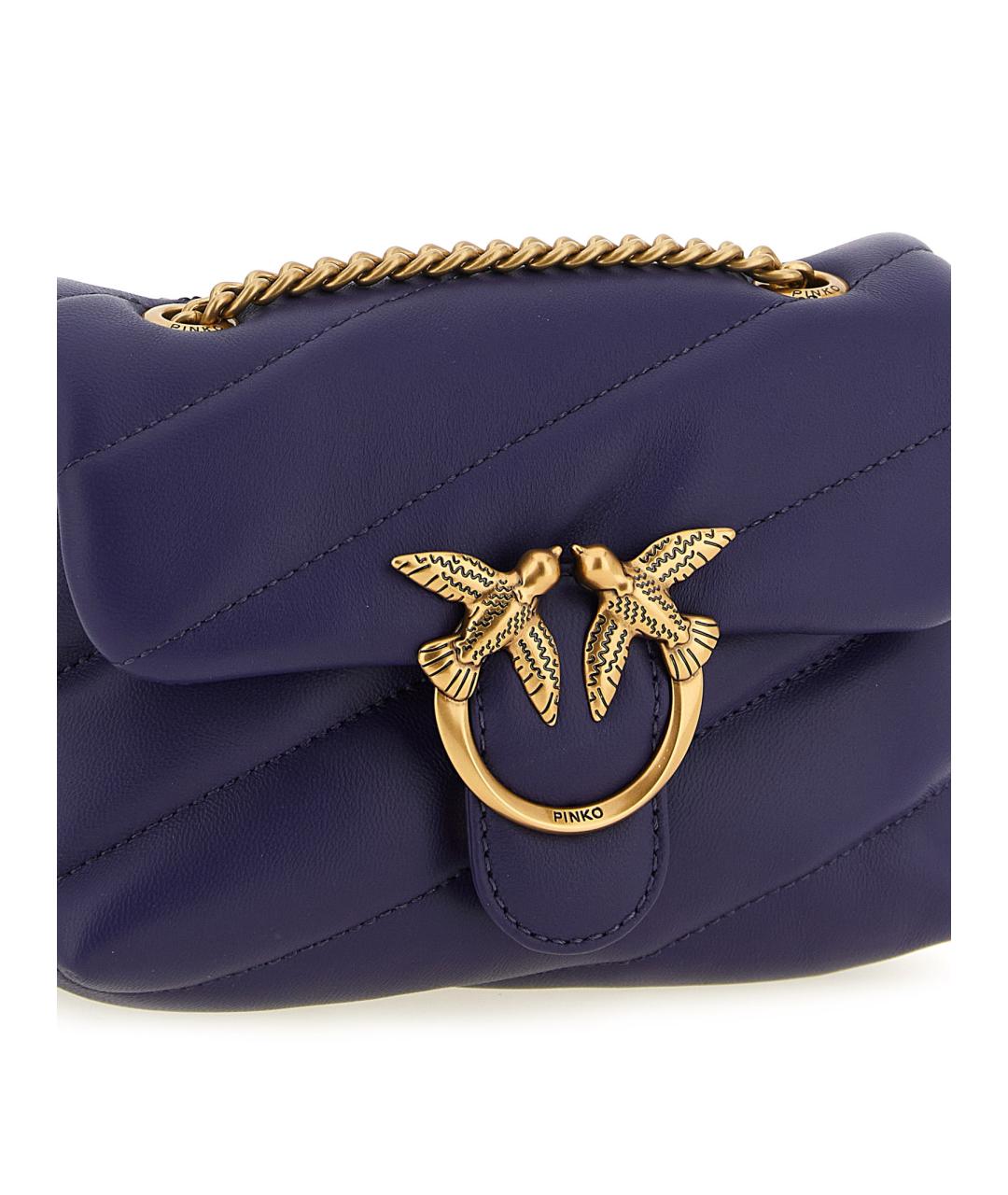 PINKO Фиолетовая кожаная сумка через плечо, фото 3