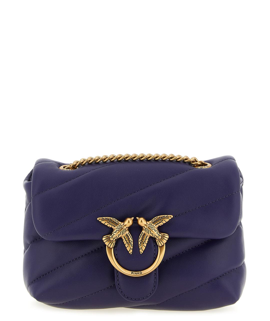 PINKO Фиолетовая кожаная сумка через плечо, фото 1