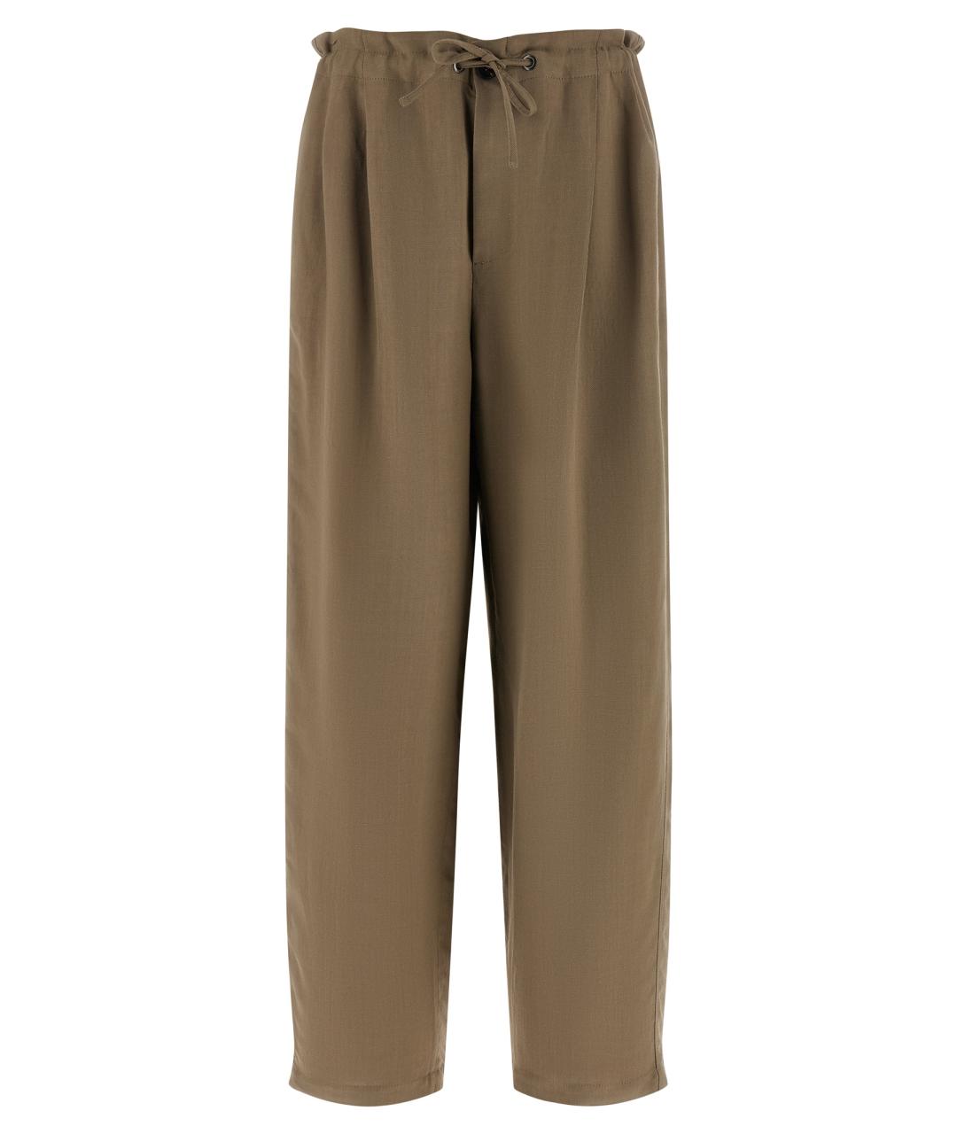 BRUNELLO CUCINELLI Коричневые вискозные прямые брюки, фото 1