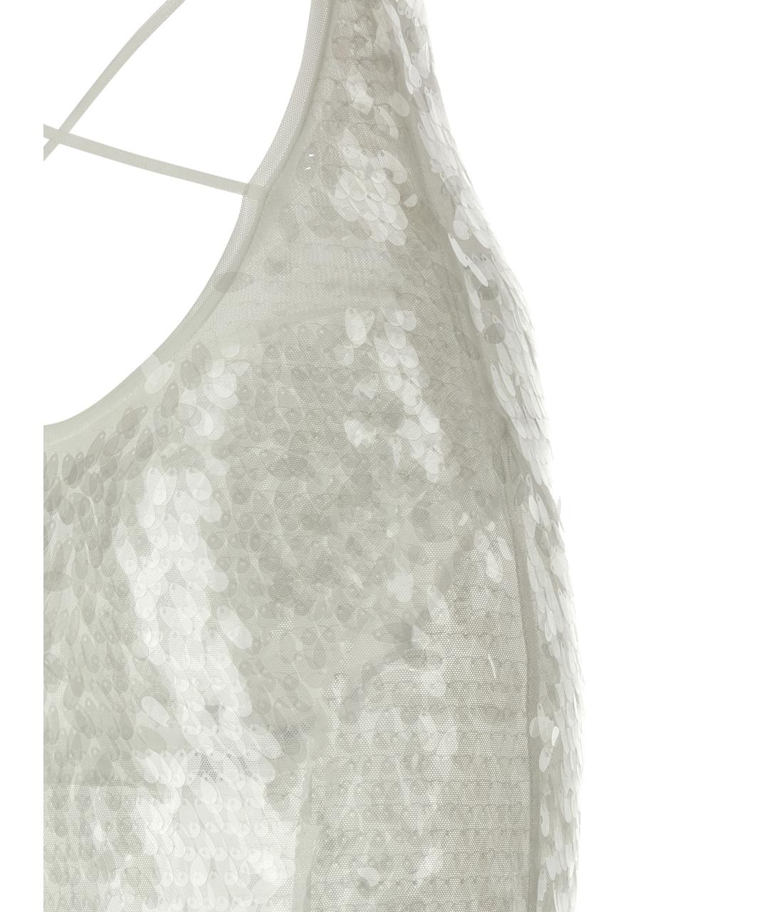 NORMA KAMALI Белое полиамидовое вечернее платье, фото 4