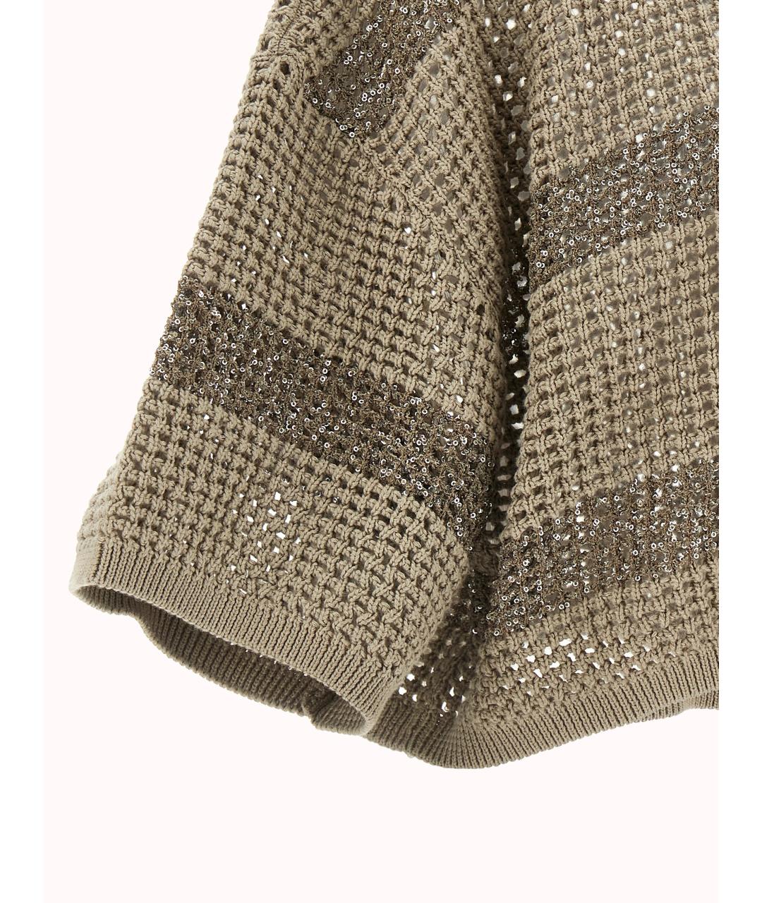 BRUNELLO CUCINELLI Бежевый хлопковый кардиган, фото 4