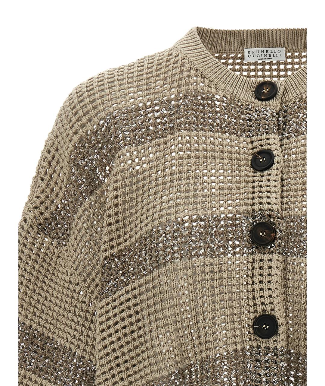 BRUNELLO CUCINELLI Бежевый хлопковый кардиган, фото 3