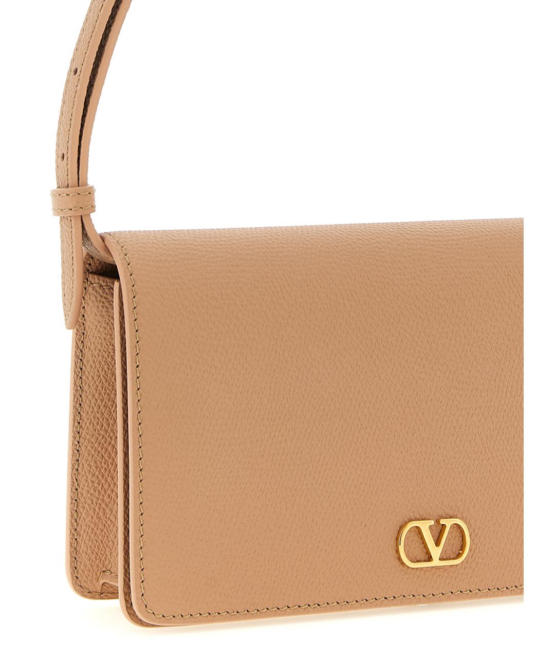 VALENTINO Розовая кожаная сумка через плечо, фото 3