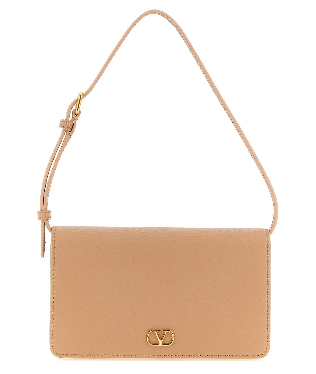 VALENTINO Розовая кожаная сумка через плечо, фото 1