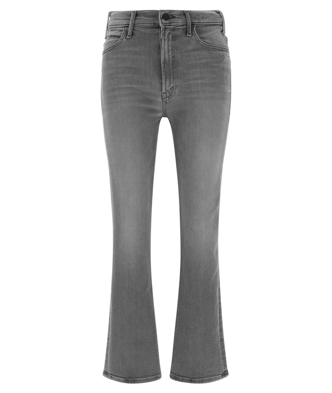 MOTHER Серые хлопковые джинсы клеш, фото 1