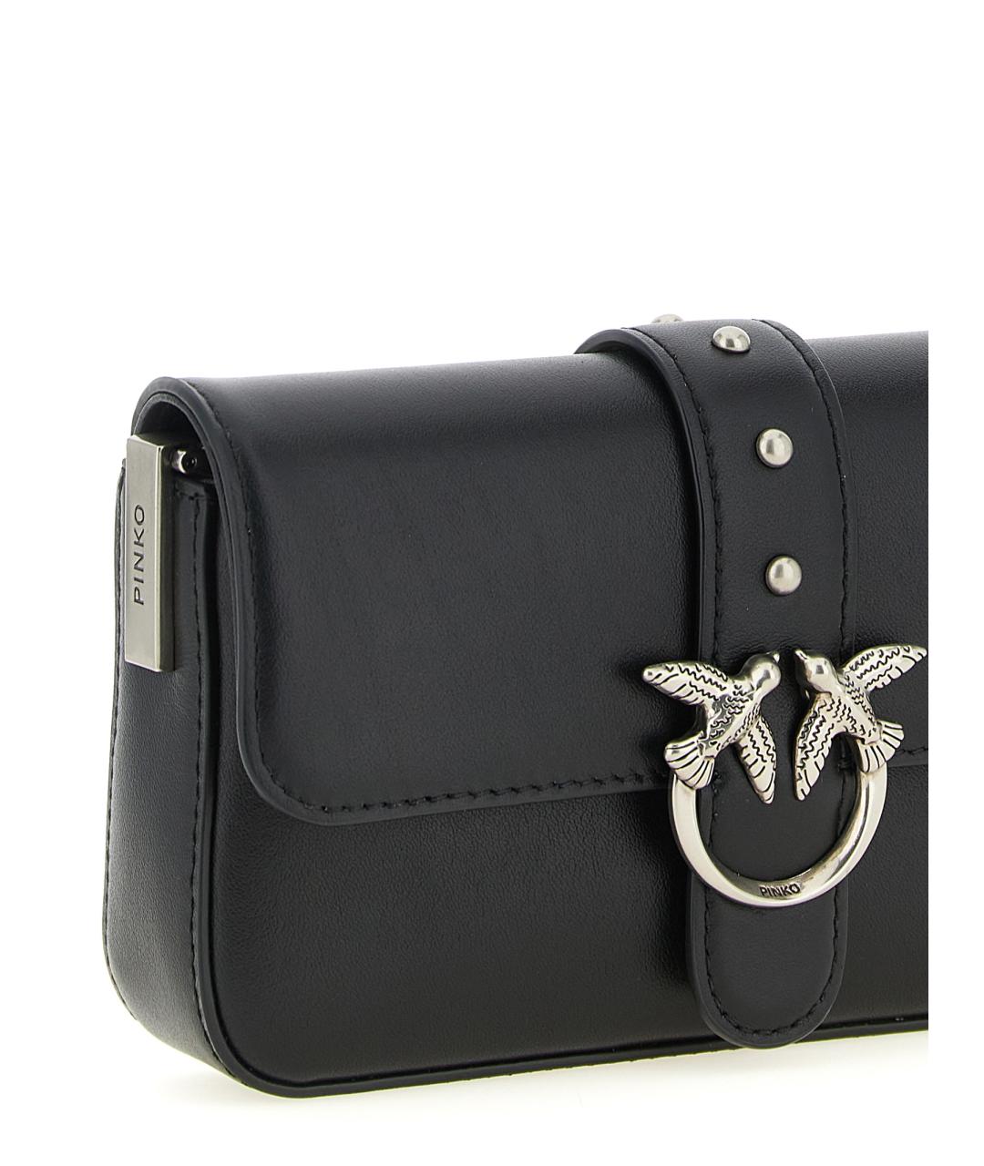 PINKO Черная кожаная сумка через плечо, фото 3