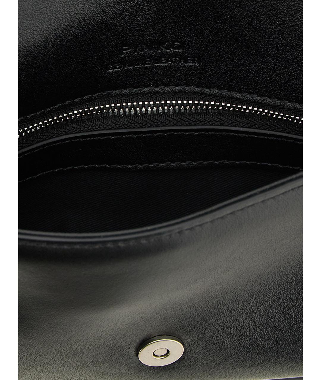 PINKO Черная кожаная сумка через плечо, фото 4