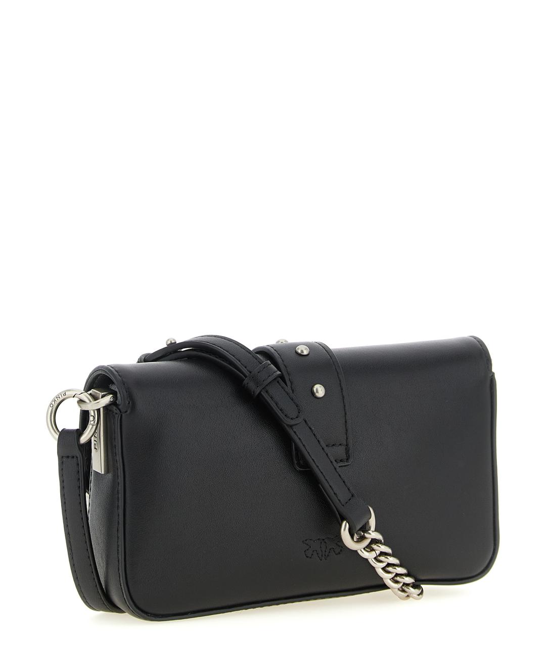 PINKO Черная кожаная сумка через плечо, фото 2
