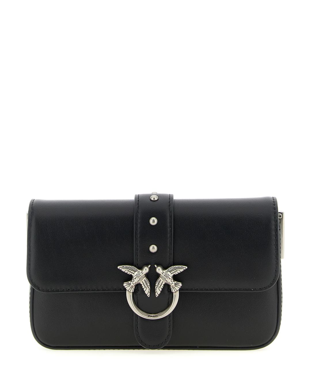 PINKO Черная кожаная сумка через плечо, фото 1